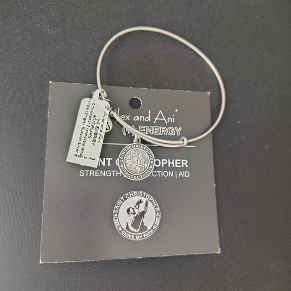 Alex and Ani Saint Christopher Bangle  with Card   807 - Picture 3 of 6